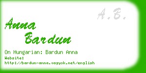 anna bardun business card
